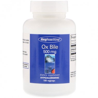 Комплекс для профилактики работы печени Allergy Research Group Ox Bile 500 mg 100 Caps ALG-70850