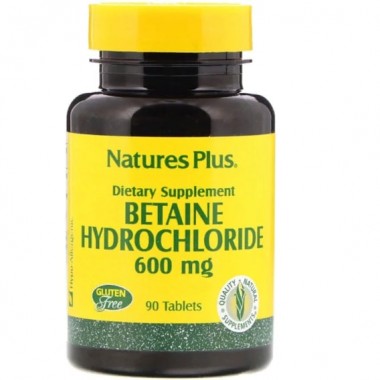 Бетаина гидрохлорид Nature's Plus Betaine Hydrochloride 600 mg 90 Tabs NAP-04370