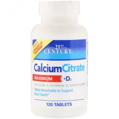 Микроэлемент Кальций 21st Century Calcium Citrate Maximum + D3 120 Tabs CEN-27493 Микроэлемент Кальций 21st Century Calcium Citrate Maximum + D3 120 Tabs CEN-27493