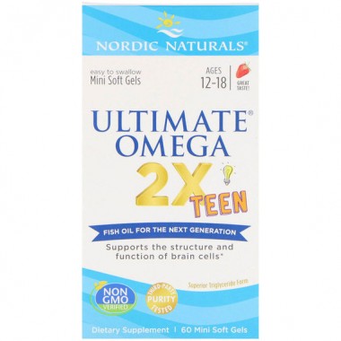 Омега 3 Nordic Naturals Ultimate Omega 2X Teen 60 Mini Soft Gels Strawberry NOR-06110