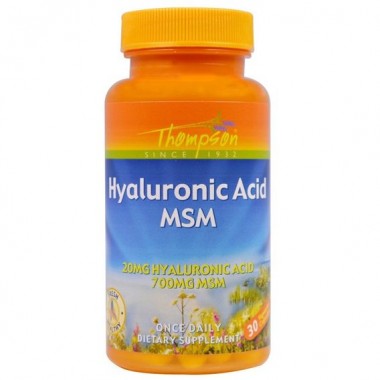 Гиалуроновая кислота Thompson Hyaluronic Acid MSM 30 Veg Caps THO-61769 Гиалуроновая кислота Thompson Hyaluronic Acid MSM 30 Veg Caps THO-61769