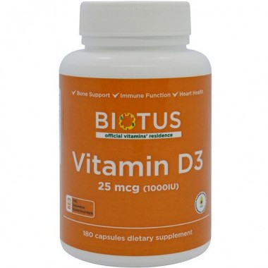 Витамин D Biotus Vitamin D3, 1000 ME 180 Caps BIO-530067