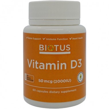 Витамин D Biotus Vitamin D3, 2000 ME 60 Caps BIO-530074