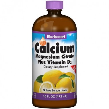 Микроэлемент Кальций Bluebonnet Nutrition Calcium Magnesium Citrate + Vitamin D3, 16 oz 472 ml Natural Lemon Flavor BLB0688