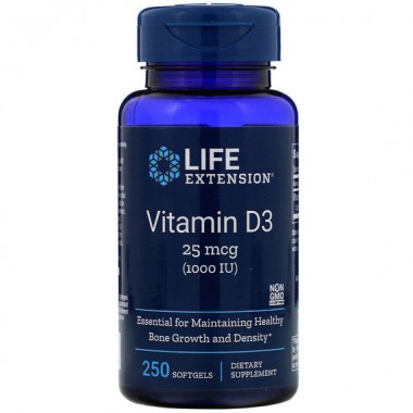 Витамин D Life Extension Vitamin D3 1000 IU 250 Softgels LEX-17512
