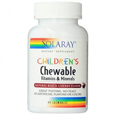 Витаминно-минеральный комплекс Solaray Children's Chewable Vitamins and Minerals 60 Chewables Natural Black Cherry Flavor SOR-04796