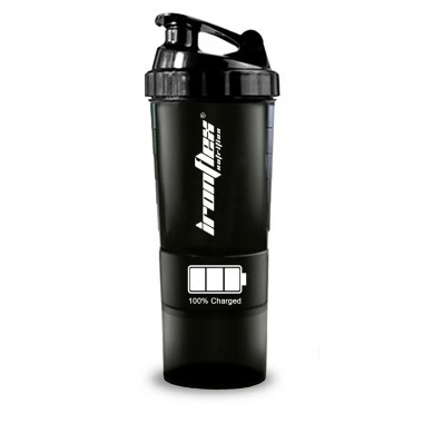 Шейкер IronFlex Spider Bottle 100% Charged 500 ml+ 2 Container's Black Шейкер IronFlex Spider Bottle 100% Charged 500 ml+ 2 Container's Black