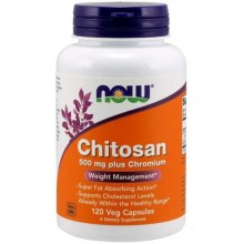 Хитозан NOW Foods Chitosan 500 mg Plus Chromium 120 Veg Caps