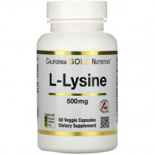Лизин California Gold Nutrition L-Lysine 500 mg 60 Veg Caps CGN01132