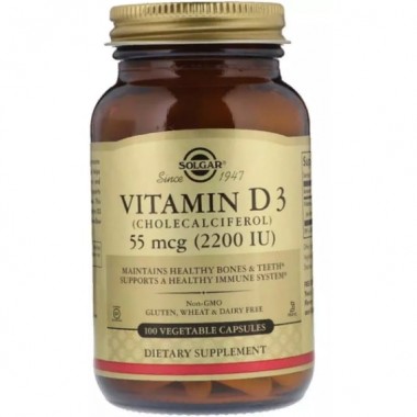 Витамин D Solgar Vitamin D3 (Cholecalciferol) 2200 IU 100 Veg Caps SOL03317