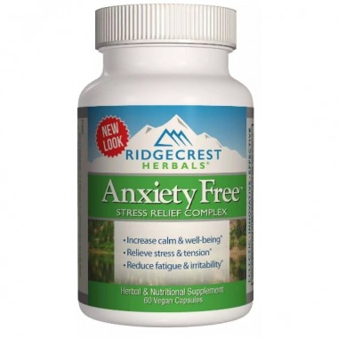 Комплекс для профилактики нервной системы RidgeCrest Herbals Anxiety Free 60 Veg Caps RCH320