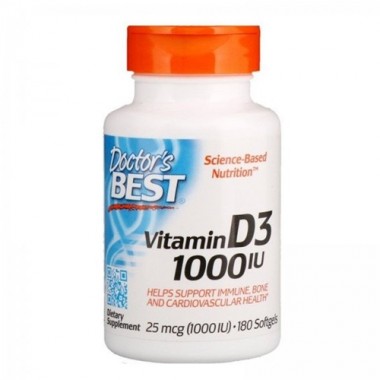 Витамин D Doctor's Best Vitamin D3 1000 IU 180 Softgels