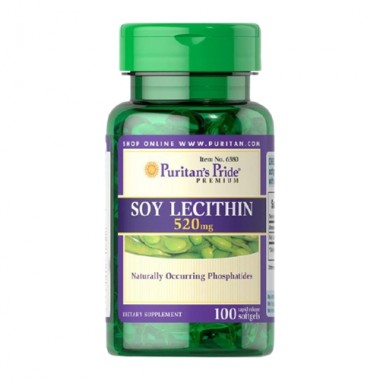 Лецитин Puritan's Pride Soy Lecithin 520 mg 100 Softgels