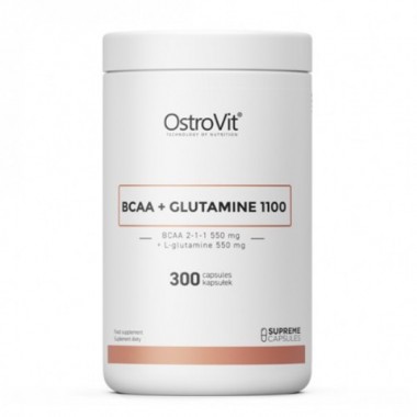 Амінокислота BCAA для спорту OstroVit BCAA + Glutamine 1100 mg 300 Caps