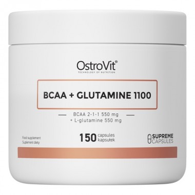 Аминокислота BCAA для спорта OstroVit BCAA + Glutamine 1100 mg 150 Caps