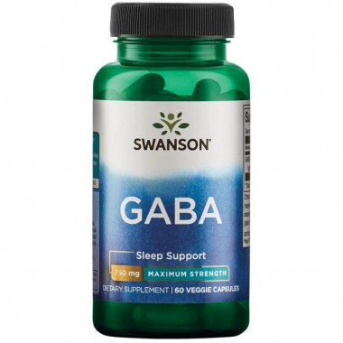 Аминокомплекс Swanson GABA Maximum Strength 750 mg 60 Veg Caps