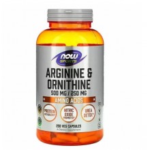 Аргінін NOW Foods Arginine/Ornithine, 500 mg/250 mg 250 Veg Caps