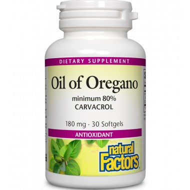 Масло Орегано Natural Factors Oil of Oregano 180 mg 30 Softgels