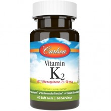 Вітамін K Carlson Labs Vitamin K2 MK-7 90 mcg 60 Soft Gels