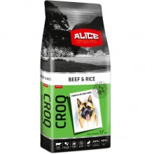 Alice Professional Croq Adult Beef and Rice говядина и рис, премиальный корм для собак, 17 кг.