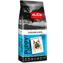 Alice Professional Puppy & Junior Chicken and Vegetables курица и рис, премиальный корм для щенков, 17 кг.