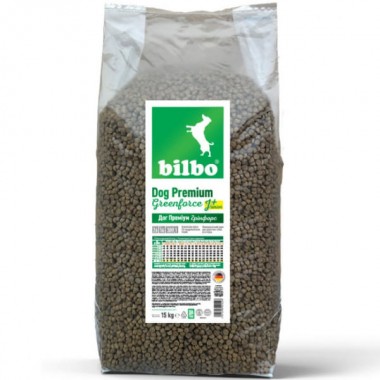 Bilbo Dog Premium Greenforce Aktiv+Junior (зеленый) Корм ​​для взрослых собак и щенков.  15 кг