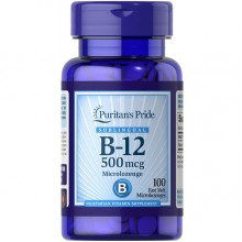 Витамин Б12 Puritan's Pride Vitamin B-12 Sublingual 500 mcg 100 Microlozenges