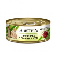 Basttet'o Original для котів Яловичина з овочами в желе, жб 85 г