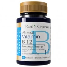 Вітамін Б12 Earth‘s Creation Vitamin B-12 1000 mcg Sublingual 60 Tabs