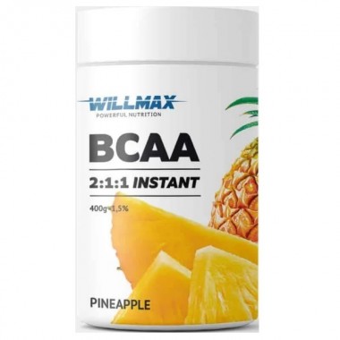 Амінокислота BCAA для спорту Willmax BCAA 2:1:1 400 g /80 servings/ Pineapple