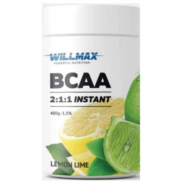 Амінокислота BCAA для спорту Willmax BCAA 2:1:1 400 g /80 servings/ Lemon Lime