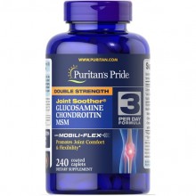 Препарат для суглобів та зв'зок Puritan's Pride Double Strength Glucosamine, Chondroitin & MSM 240 Caplets PTP-27814