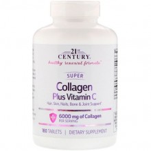 Колаген 21st Century Super Collagen Plus Vitamin C 6000 mg 180 Tabs