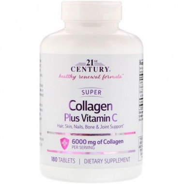 Колаген 21st Century Super Collagen Plus Vitamin C 6000 mg 180 Tabs