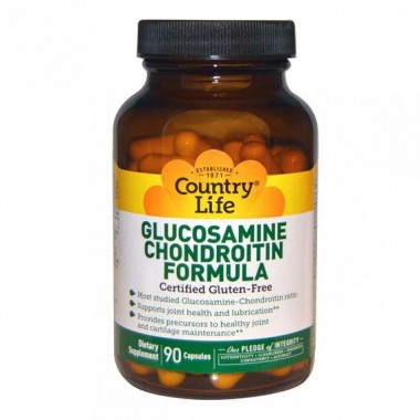 Препарат для суглобів та зв'зок Country Life Glucosamine/Chondroitin Formula 90 Caps