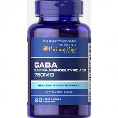 Амінокомплекс Puritan's Pride GABA (Gamma Aminobutyric Acid) 750 mg 90 Caps