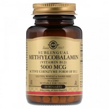 Витамин Б12 Solgar Sublingual Methylcobalamin (Vitamin B12) 5000 mcg 60 Nuggets