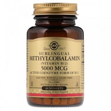 Витамин Б12 Solgar Sublingual Methylcobalamin (Vitamin B12) 5000 mcg 60 Nuggets