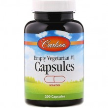 Пустые капсулы Carlson Labs Empty Vegetarian #1 200 Caps