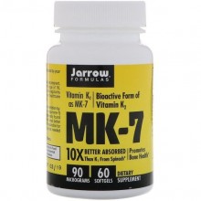 Вітамін K Jarrow Formulas MK-7 Vitamin K2 as MK-7 90 mcg 60 Softgels