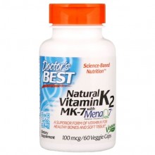 Вітамін K Doctor's Best Natural Vitamin K2 MK-7 with MenaQ7 100 mcg 60 Veg Caps DRB-00334