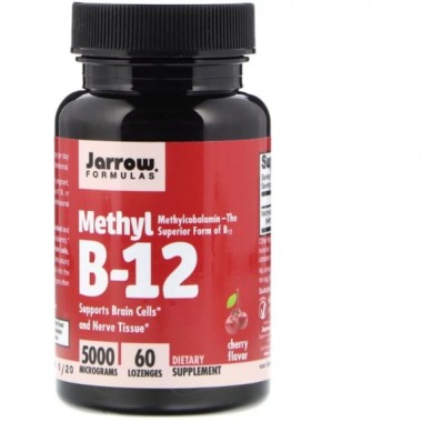 Вітамін Б12 Jarrow Formulas Methyl B-12 5000 mcg 60 Lozenges Cherry Flavor JRW-18004