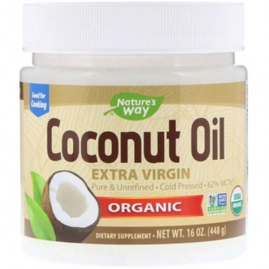 Кокосова олія Nature's Way Organic Coconut Oil, Extra Virgin, 16 oz 448 g NWY-15673