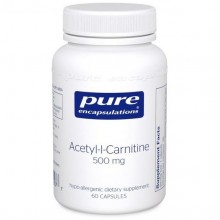 Комплекс Ацетил/Карнитин Pure Encapsulations Acetyl-L-Carnitine 500 mg 60 Caps PE-00007