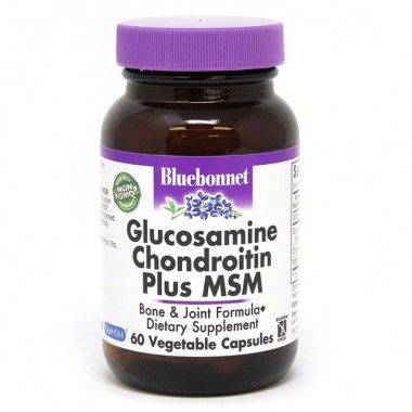 Препарат для суглобів та зв'зок Bluebonnet Nutrition Glucosamine Chondroitin Plus MSM 60 Veg Caps