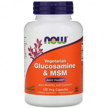 Препарат для суглобів та зв'зок NOW Foods Vegetarian Glucosamine & MSM 120 Veg Caps NF3130