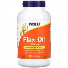 Лляна олія NOW Foods Flax Oil with Essential Omega-3's 1000 mg 250 Softgels NF1772