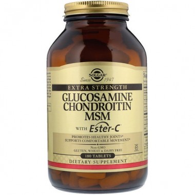 Препарат для суглобів та зв'зок Solgar Glucosamine Chondroitin MSM with Ester-C 180 Tabs SOL-01272