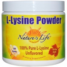 Амінокислота Лізін Nature's Life L-Lysine Powder 200 g /460 servings/ Unflavored NLI-51230