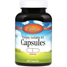 Пустые капсулы Carlson Labs Empty Gelatin #1 Capsules 200 Caps CAR-09418